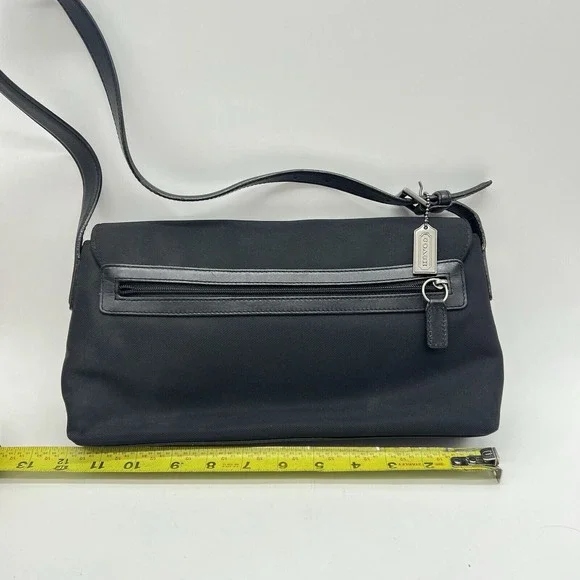 Coach Whitney Shoulder Bag Black East West Flap Purse Vintage